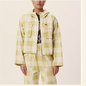 Obey checkered plaid green white jacket. Size M, great condition, slightly used.